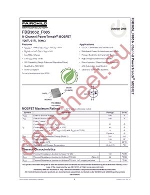 FDB3652_F085 datasheet  